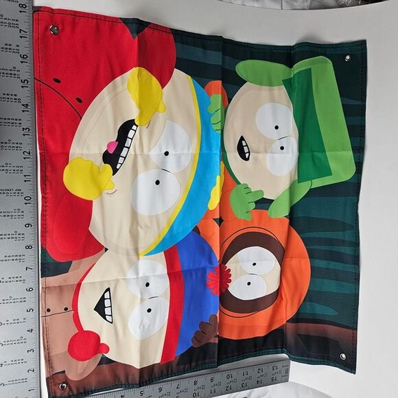 South Park Tapestry Culturefly 18" x 18" Wall Art Cartman Kyle Stan Kenny Flag - Picture 5 of 10